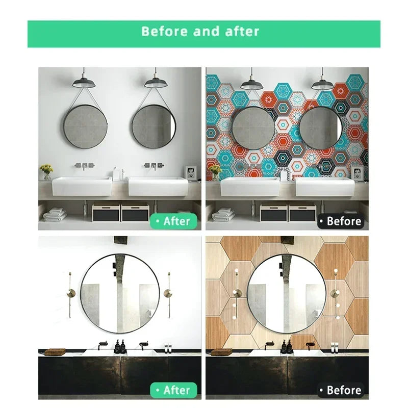 Bộ 10 20 Miếng Dán Tường Lục Giác Tự Dính Chống Thấm