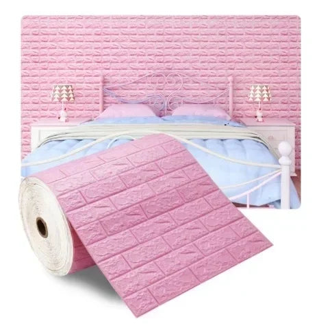 10M 3D Self-Adhesive Brick Pattern Wall Panels Wallpaper DIY Waterproof for Living Room Bedroom Kitchen Background Wall Decor