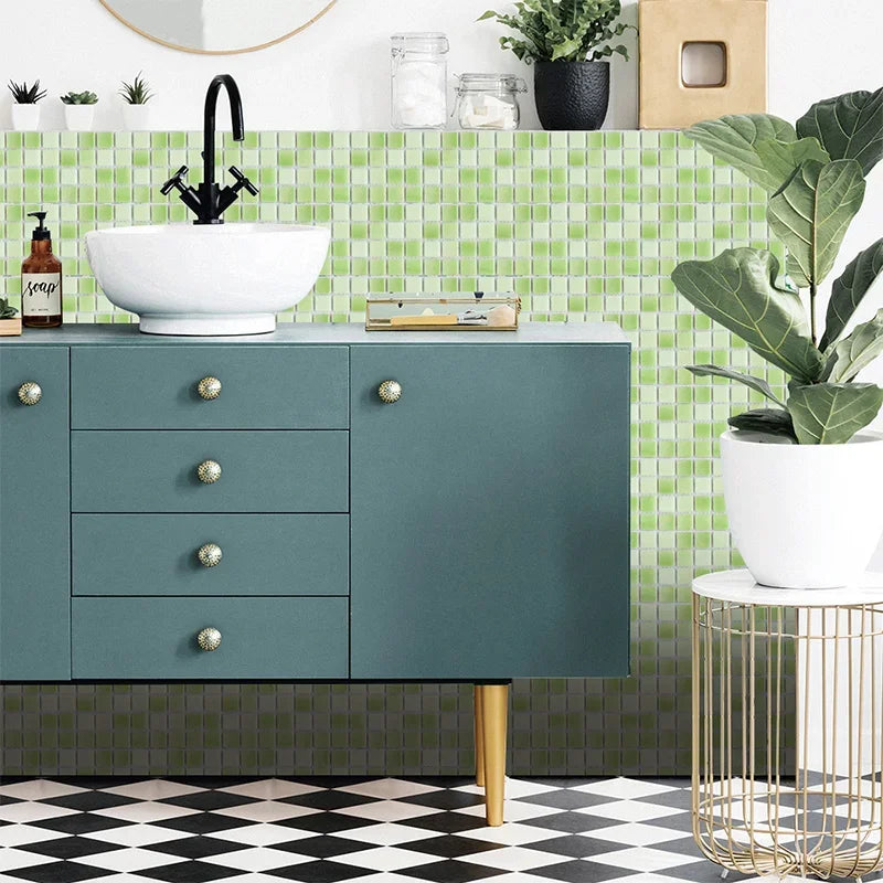 Bộ 10 Miếng Gạch Mosaic 3D Dán Tường Chống Thấm Phòng Tắm
