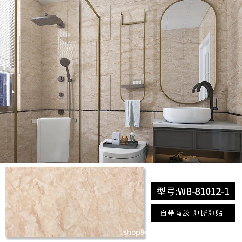 Nẹp Tường Nhôm Tự Dán 30x60cm Vân Đá Gỗ Chống Thấm