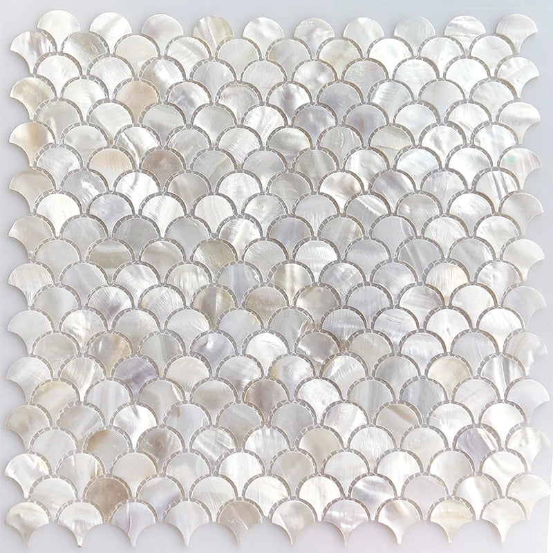 31x31cm Gạch Ốp Tường 3D Hình Vảy Cá Quạt Vỏ Sò Phòng