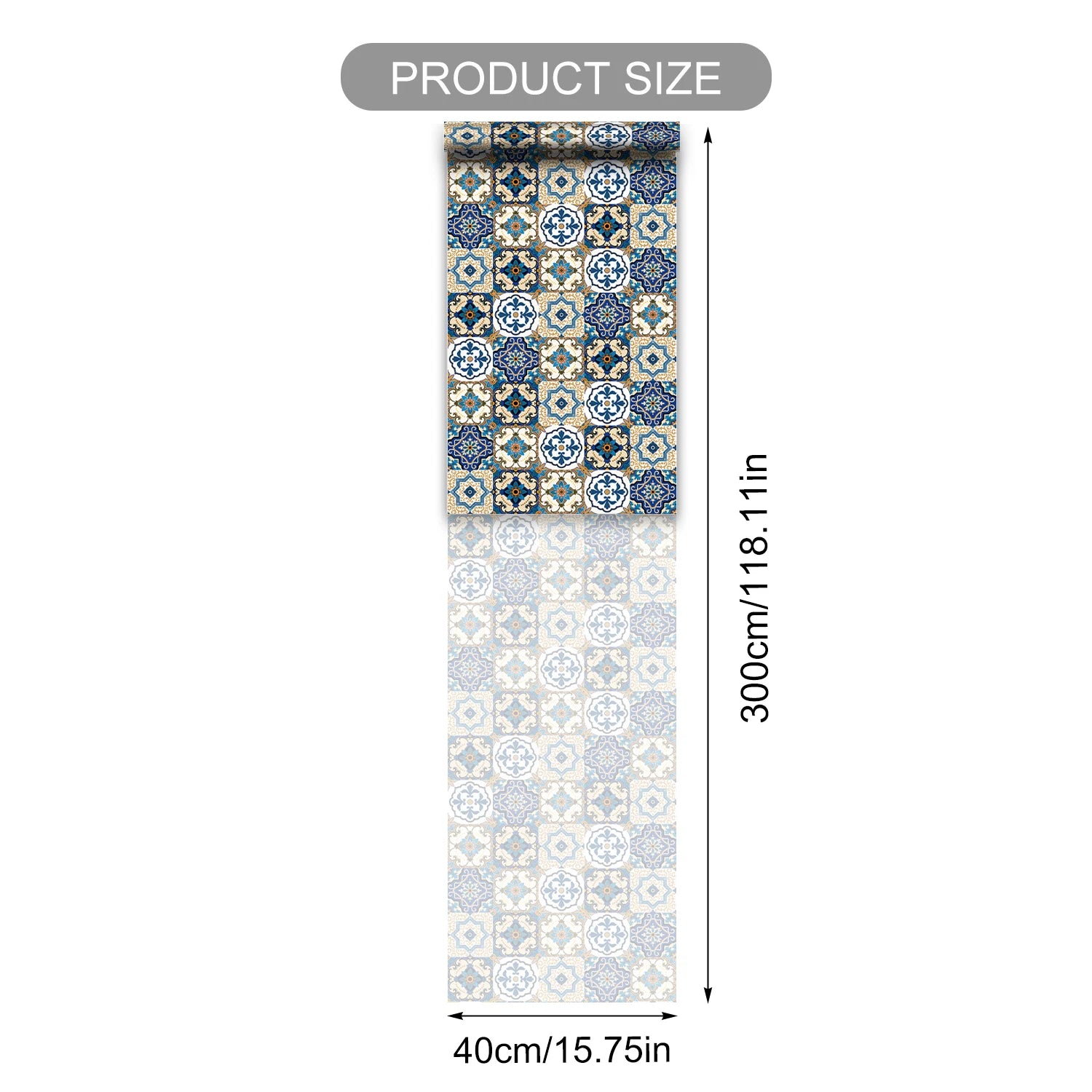 Tile Stickers Blue Brown Baroque Stylish Wallpaper Self Adhesive Wall Tiles Waterproof Bathroom Oil Resistant Kitchen Tiles DIY