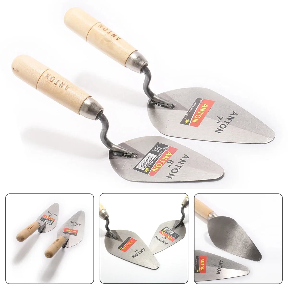 Dao Trát Xi Măng Thép Carbon 6 Inch 7 Inch Cán Gỗ Cao Cấp