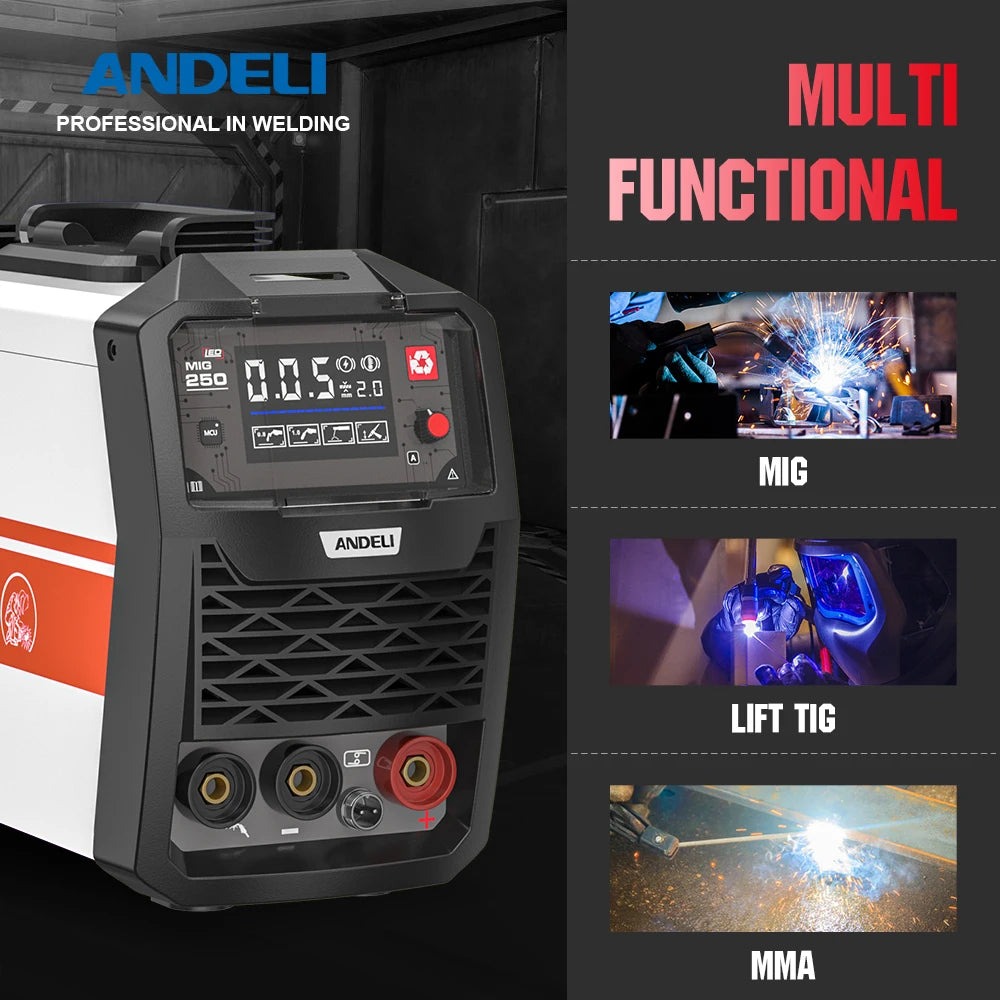 Andeli MIG 250 Máy Hàn Inverter 3 Trong 1 Không Gas
