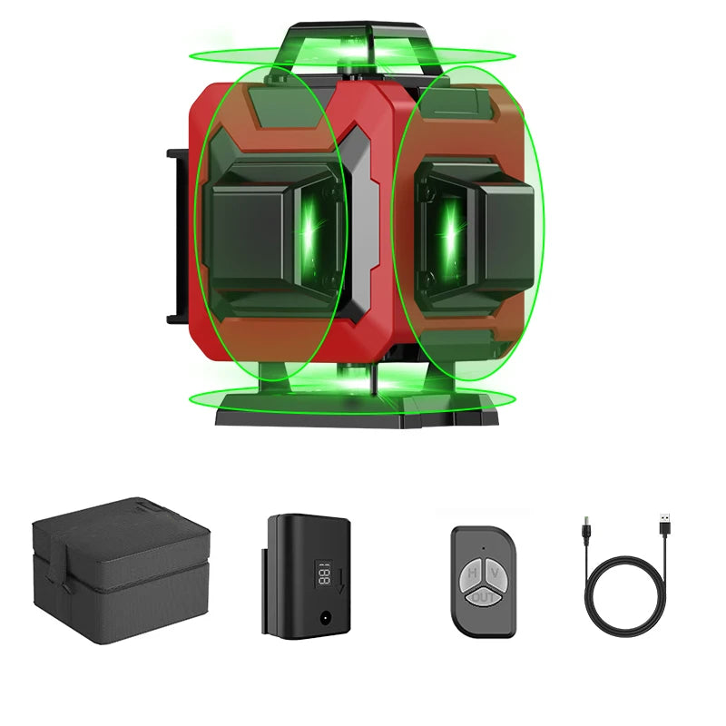 Weiddw Laser Level 4D 16 Dòng 360 Độ Xanh Cho Xây Dựng