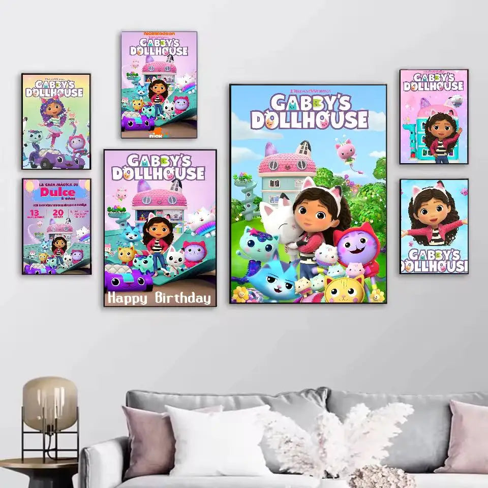 Poster Lâu Đài Nhỏ Dán Dính Trang Trí Tường Quán Cafe Bar
