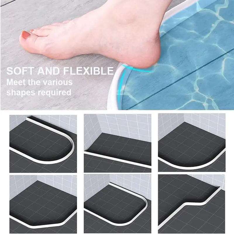 Water Waterstop Strip Barrier Bathroom Kitchen Floor Retaining Waterproof Barrier Bendable Countertop Water Blocking Strip