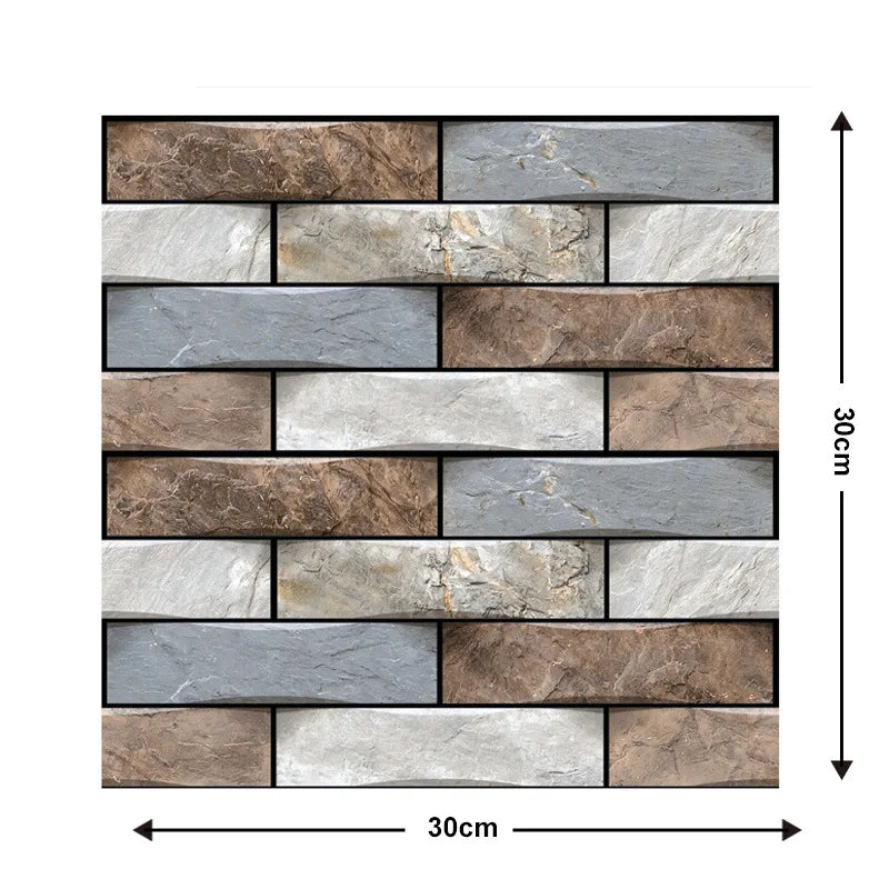 Self Adhesive Tile Wall Sticker Home Decor 3D PVC Brick Sticker Wall Decor For Kitchen Cupboard Bathroom Waterproof Wallpaper