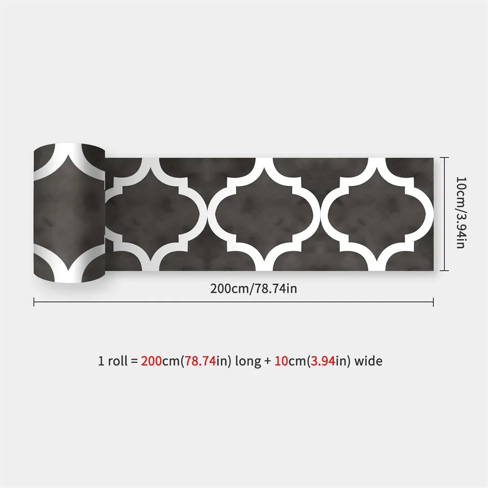 Waterproof Self-Adhesive Baseboard Wall Sticker Waistline Baseboard Wall Trim Corner Line Protector Decor Skirting Board Decal
