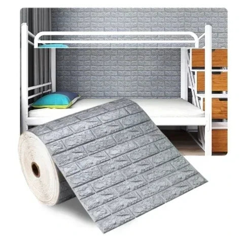 10M 3D Self-Adhesive Brick Pattern Wall Panels Wallpaper DIY Waterproof for Living Room Bedroom Kitchen Background Wall Decor