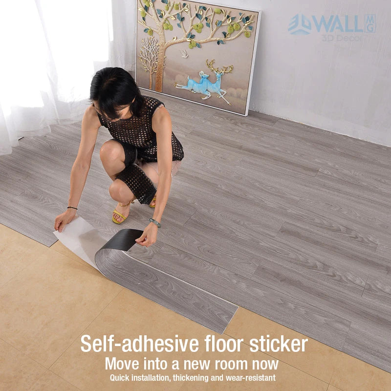 Dán Sàn 3D Vân Gỗ Dày Chống Thấm Bền Đẹp Và Dễ Dùng