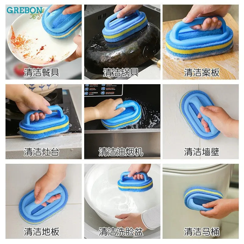 Bàn Chải Lau Tường Gạch Xốp Cán Dài Kháng Mốc Rửa Bếp Chảo