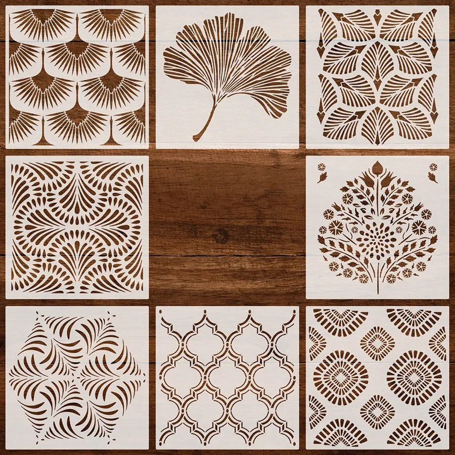Khuon Stencil Mandala Geometric 30x30cm DIY Layering