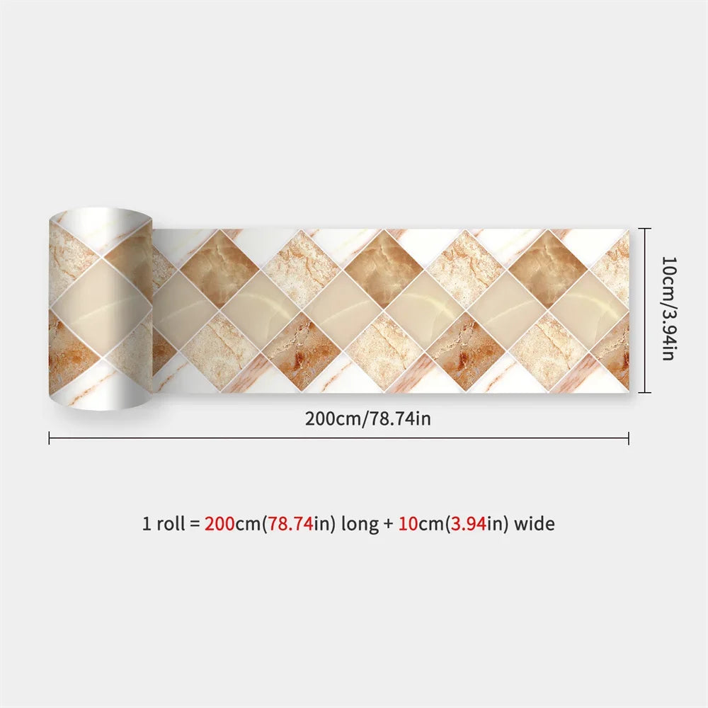 Waterproof Self-Adhesive Baseboard Wall Sticker Waistline Baseboard Wall Trim Corner Line Protector Decor Skirting Board Decal