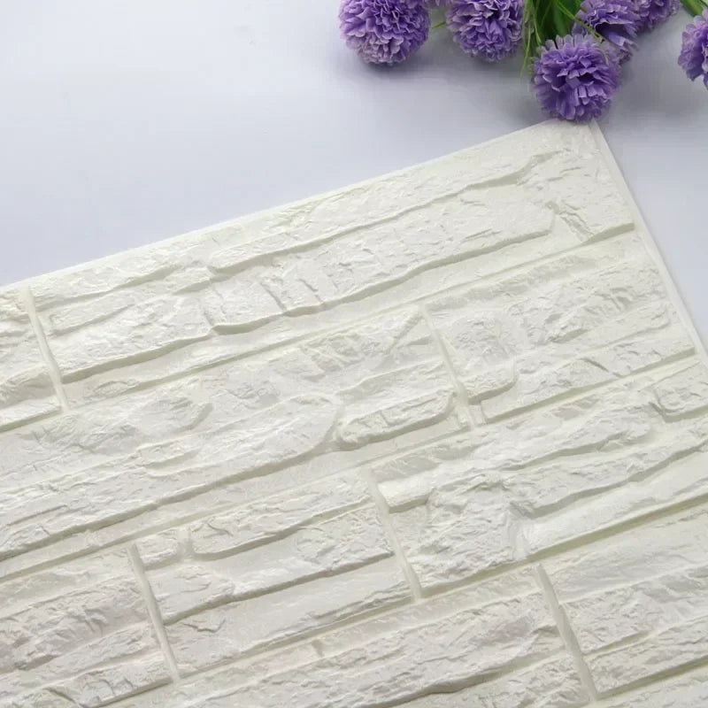 Self-Adhesive Foam Wallpaper Sticker 3D Imitation Brick Wall Sticker for Living Room Bedroom Home Kitchen Bathroom Decoration