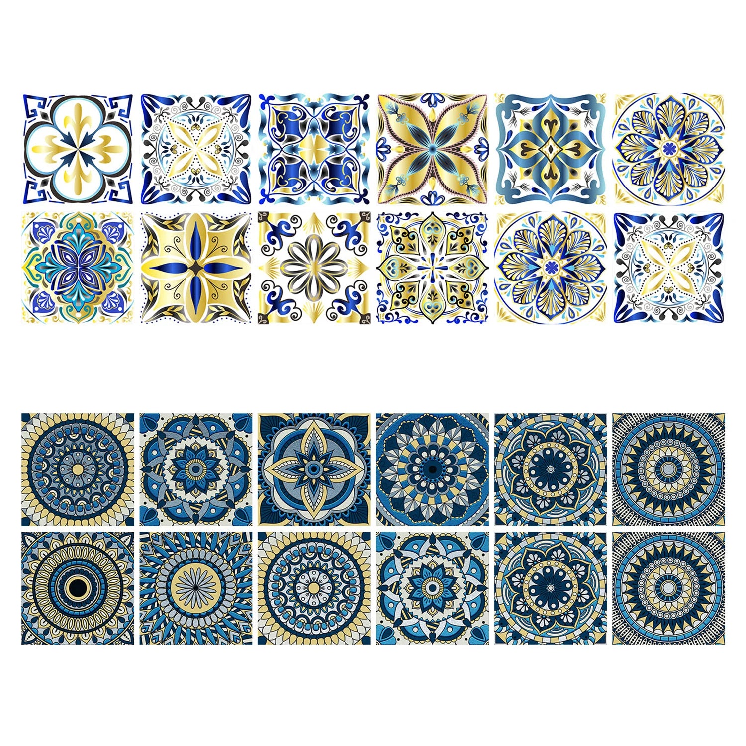 24pcs Art Tile Self-adhesive 3D Wall Sticker Kitchen Wallpaper  For Living Room Bathroom Decoration Murals Waterproof Decals