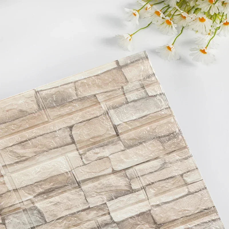 8/20pcs Foam 3D Brick Wall Stickers Adhesive Panel Home Decor Living Room Bedroom House Decoration Bathroom Waterproof Wallpaper