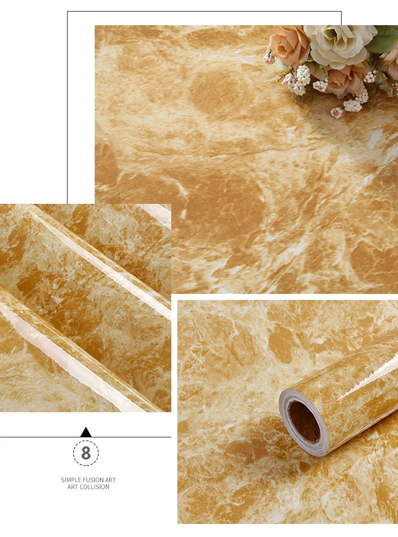 Kitchen Oil-Proof Film Stove Waterproof Moisture-Proof Self-Adhesive Wallpaper Countertop Cabinet Renovation Tile Marble Sticker
