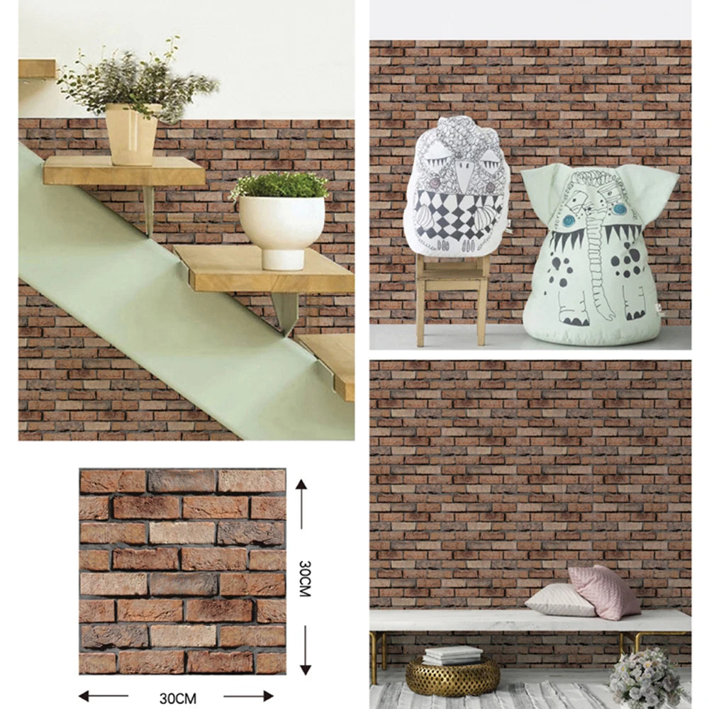 Self Adhesive Tile Wall Sticker Home Decor 3D PVC Brick Sticker Wall Decor For Kitchen Cupboard Bathroom Waterproof Wallpaper