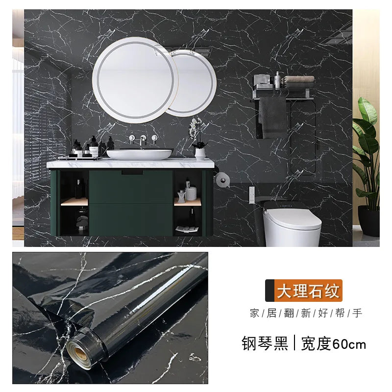 Giay Dan Tuong Marble PVC Dinh 60cm Phong Tam Bep Mat Ban