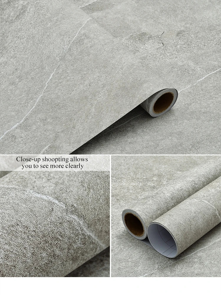 40/59cm Wide Cement Grey Self-adhesive Waterproof Floor Stickers Home Decoration PVC Wall Stickers For Living Room TV background