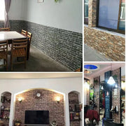 Waterproof 3D Imitation Brick Wall Stickers DIY Peel and Stick Self-adhesive Wallpaper Panel Retro Moisture-proof