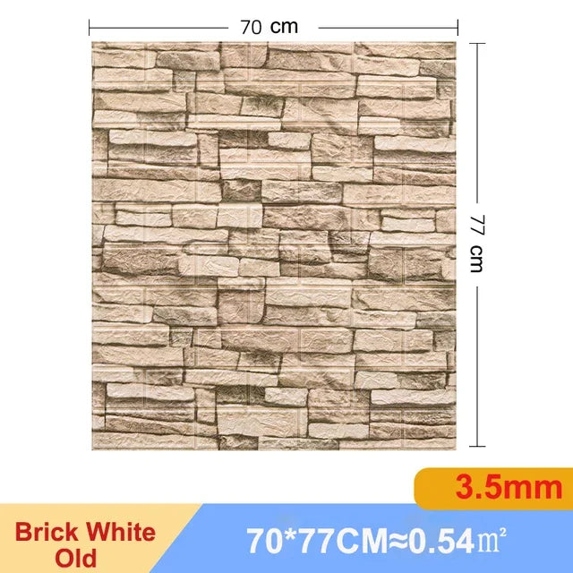 10 Miếng Dán Tường Panel 3D Gạch Nhựa Foam Chống Thấm