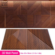 30x30cm 3D wall sticker decorative ceiling living room Wood grain wallpaper waterproof 3D Wall panel mold bathroom kitchen Hotel