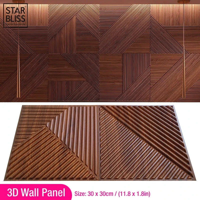 30x30cm 3D wall sticker decorative ceiling living room Wood grain wallpaper waterproof 3D Wall panel mold bathroom kitchen Hotel