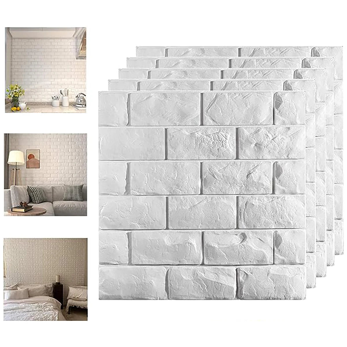 Dán Tường Gạch 3D Mô Phỏng 35x38.5 Cm 5 15 30 Miếng