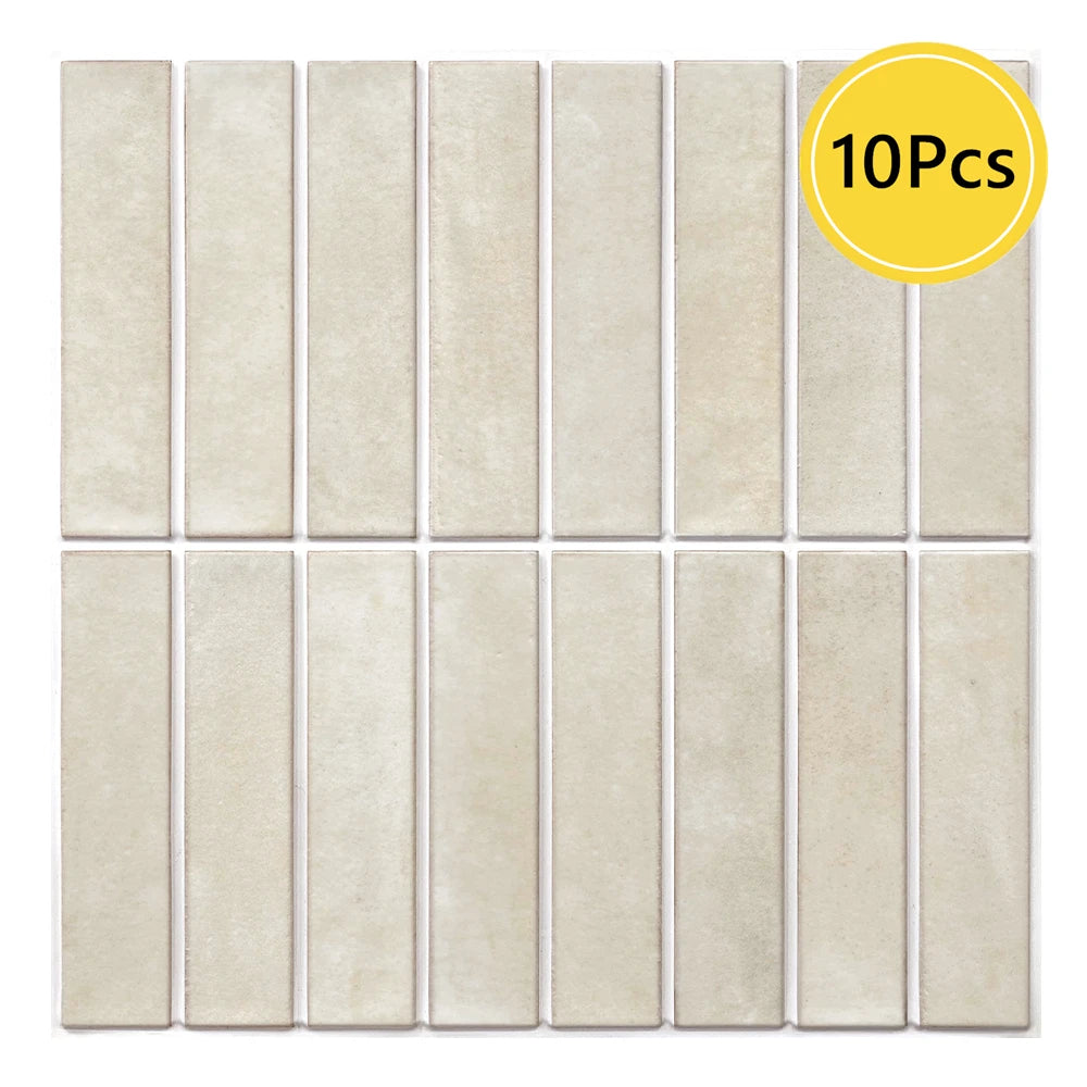 1/10pcs 3D Tile Sticker Self-adhesive Green Tile Backsplash Bathroom Wall Tile Sticker, Water and Mold Resistant, 30x30cm
