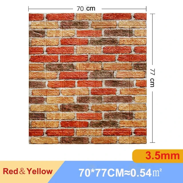 10 Miếng Dán Tường Panel 3D Gạch Nhựa Foam Chống Thấm