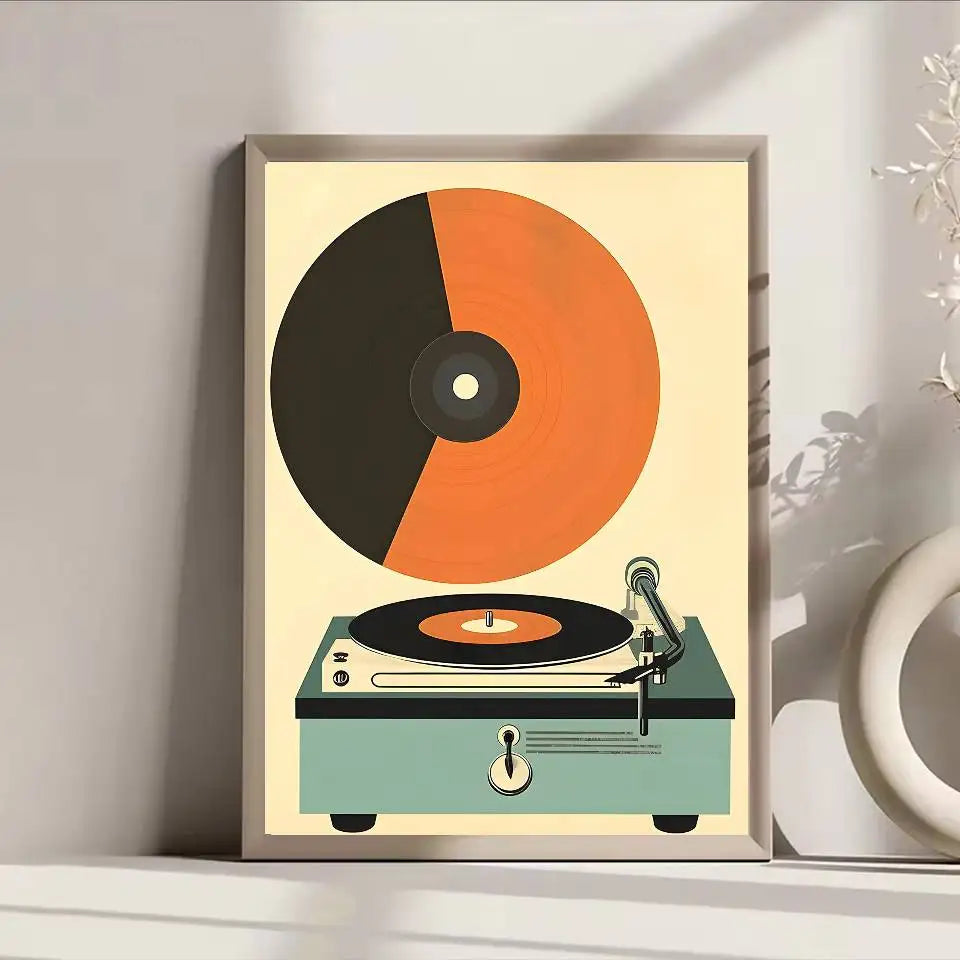 Poster Vinyl Retro Mid Century Dán Tường Tự Dính Chống Nước