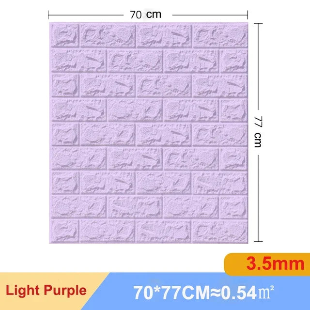 10 Miếng Dán Tường Panel 3D Gạch Nhựa Foam Chống Thấm