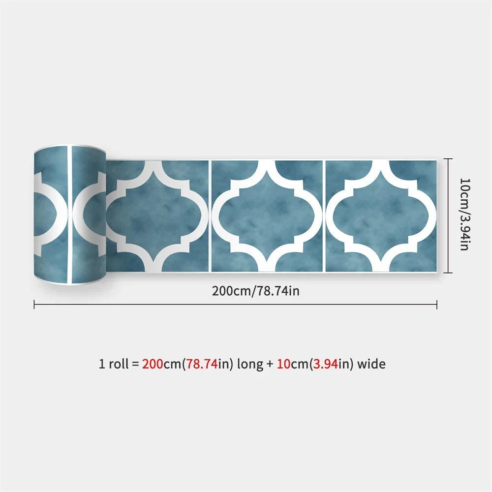 Waterproof Self-Adhesive Baseboard Wall Sticker Waistline Baseboard Wall Trim Corner Line Protector Decor Skirting Board Decal
