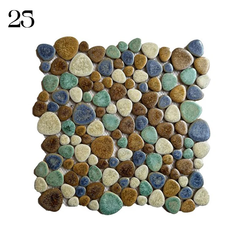 Gach Mosaic Ceramic 30x30cm Xanh Trang KhongTruot Phong Tam