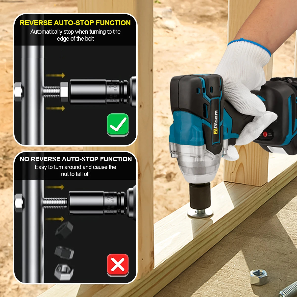 Gisam Brushless Không Dây Máy Siết Bu Lông 320Nm 18V Makita