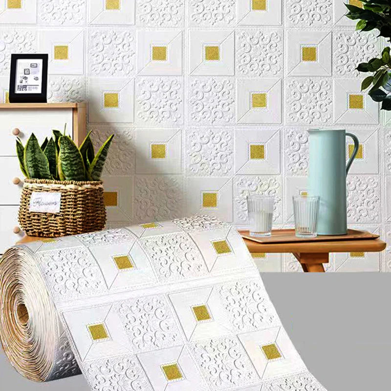 70cm*1m  3D Brick Pattern Wall Panels Wallpaper DIY Waterproof for Living Room Bedroom Kitchen Background Wall Decoration