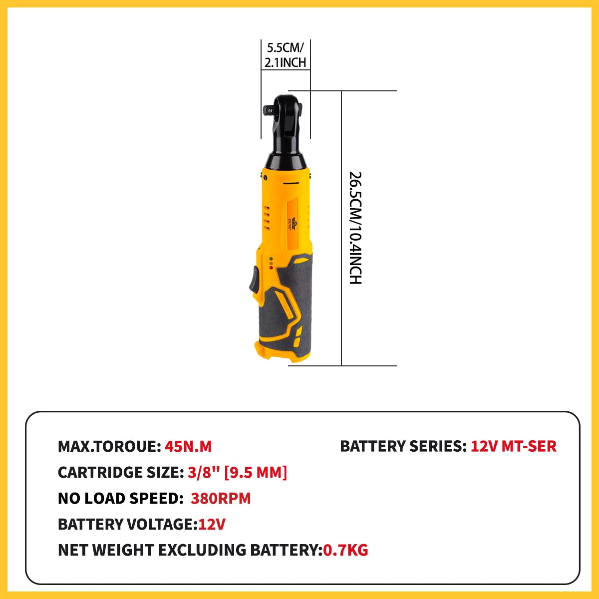 Cờ Lê Quay Điện 12V Có Pin Lithium Góc 90 Độ Nhẹ Cho Gara