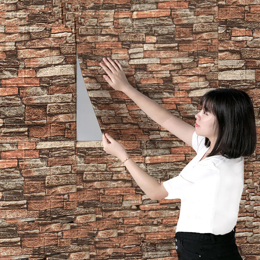 40 pieces of imitation brick wallpaper 38.5X35cm self-adhesive waterproof and moisture-proof living room bedroom wall decoration