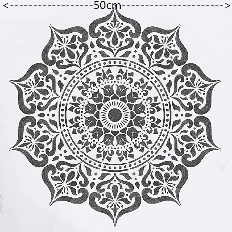 Khuon Mandala DIY 50x50 Cm Cho Ve Stencil Tren Go Vai Tuong