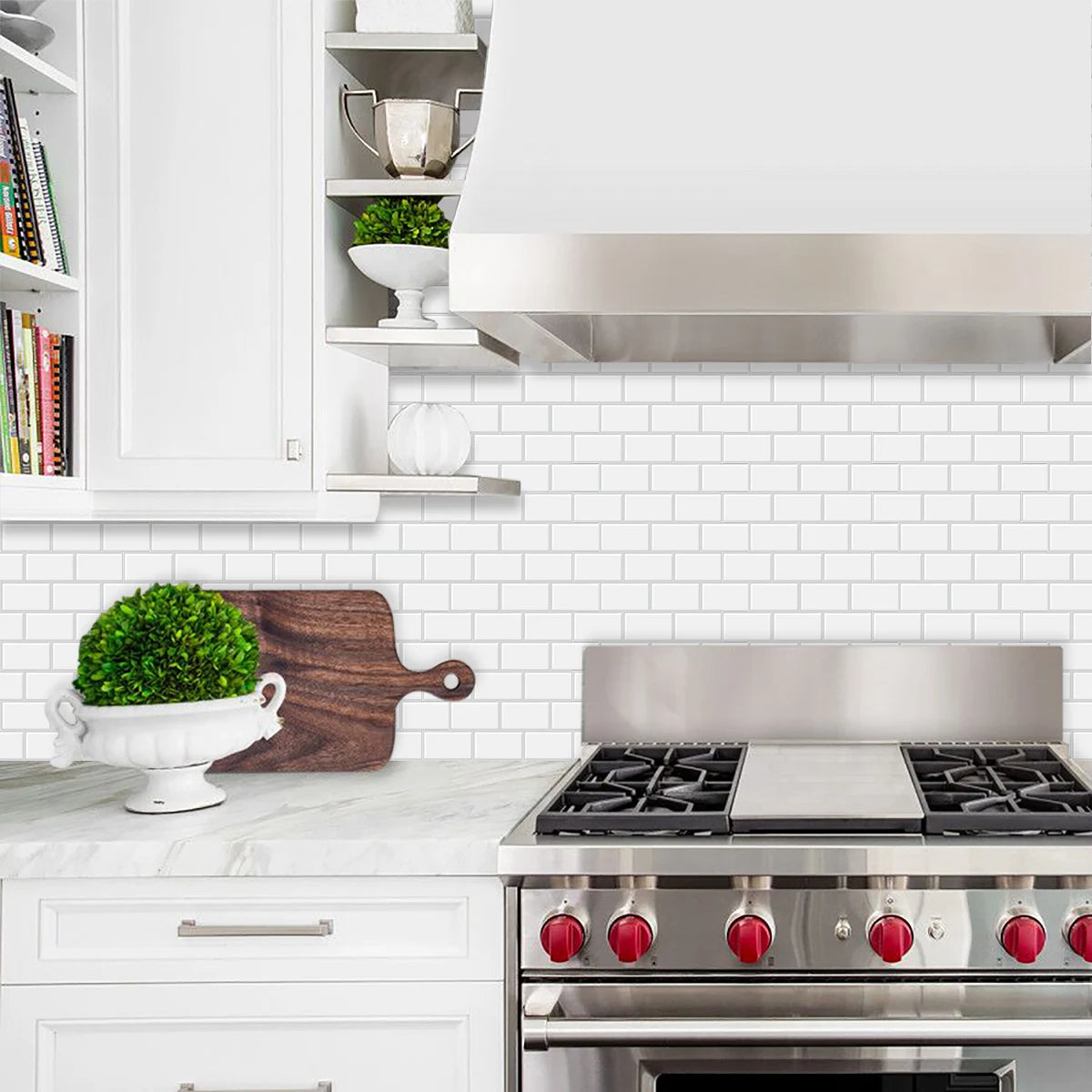 5pcs Subway Design Wall Tile Sticker Peel and Stick Thicker Backsplash 3DWallpaper Stick on Wall for Kitchen RV Room Decor