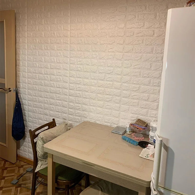 Foam 3D Self adhesive Wall Stickers Imitation Brick Waterproof Wallpaper for Living Room Kitchen TV Backdrop Bedroom Decoration