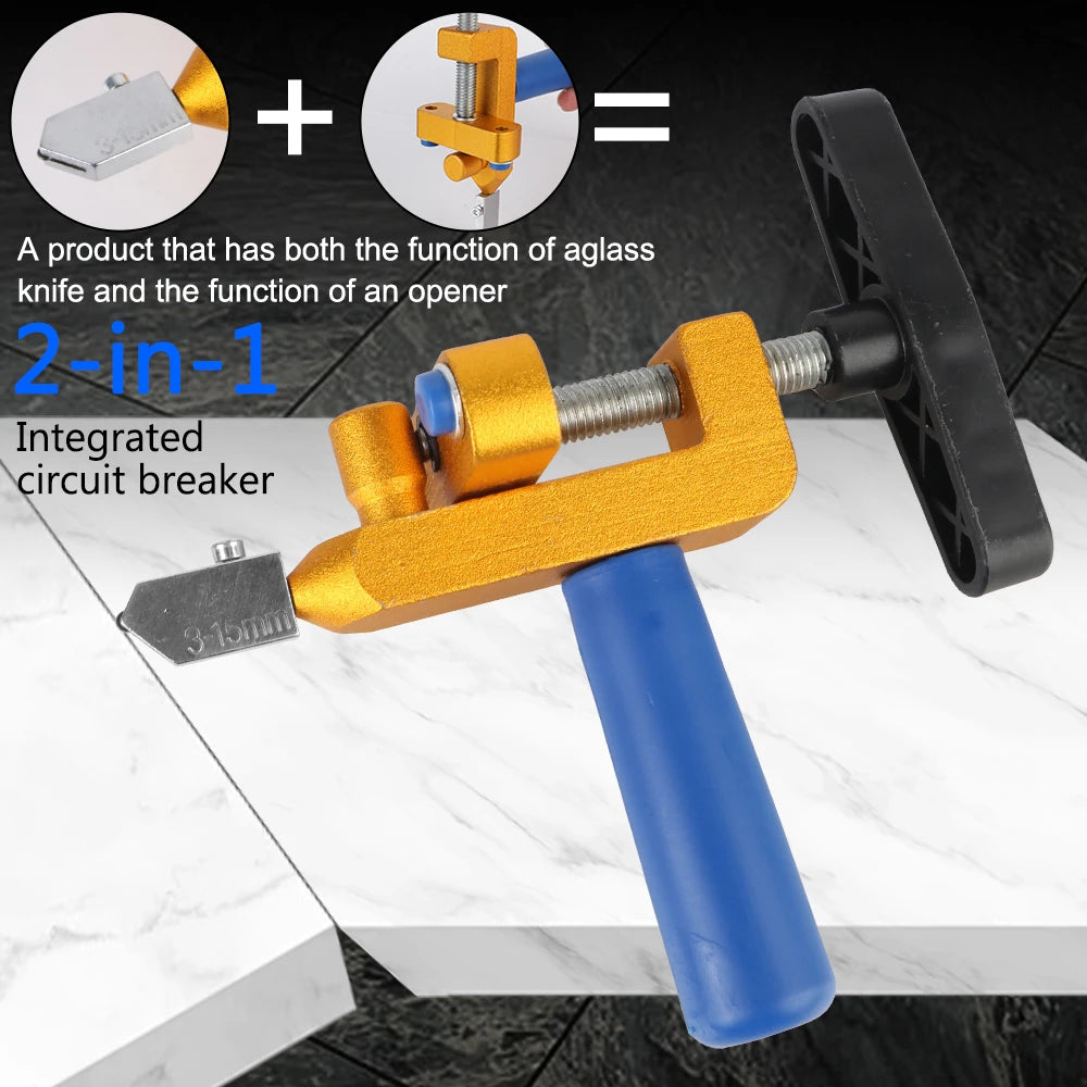 Tile Breaker Knife Wheel Glass Tile Hand Cutting Tool 2-in-1 Tile Cutter Professional Mirror Cutting Tool Accessories