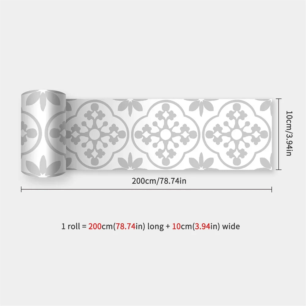 Waterproof Self-Adhesive Baseboard Wall Sticker Waistline Baseboard Wall Trim Corner Line Protector Decor Skirting Board Decal