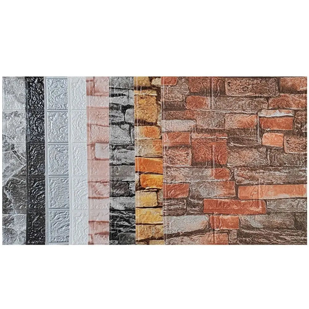 Waterproof 3D Imitation Brick Wall Stickers DIY Peel and Stick Self-adhesive Wallpaper Panel 35*38.5CM Oil Proof