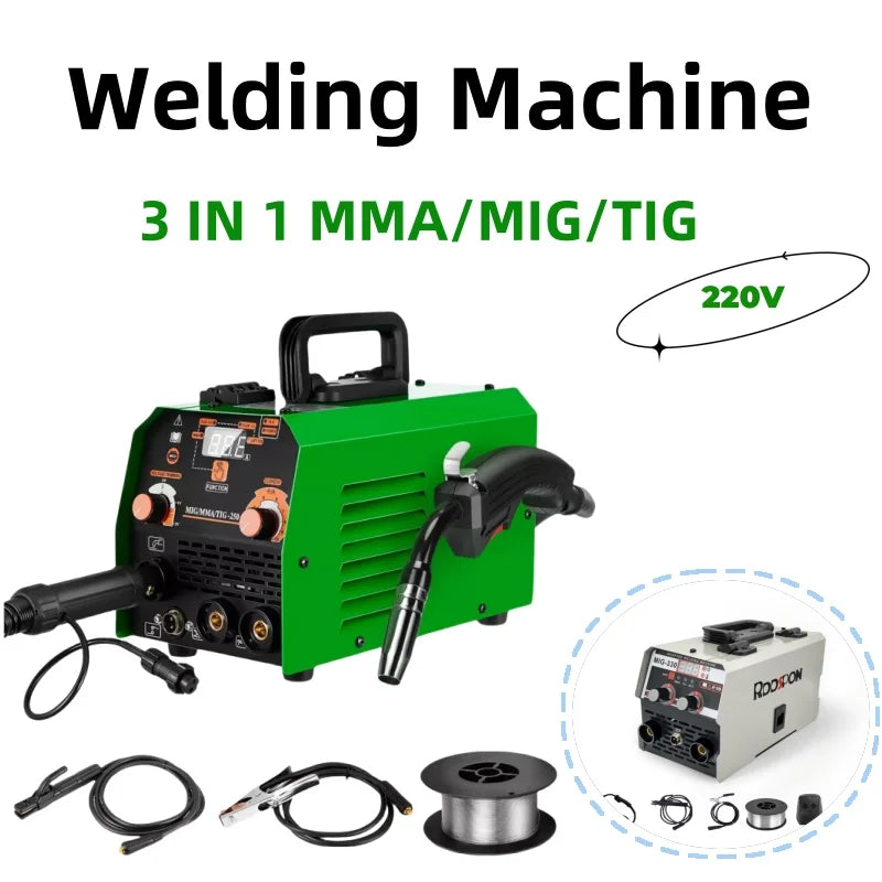 Máy Hàn 3 Trong 1 MMA MIG TIG Semi Tự Động 220V Không Khí