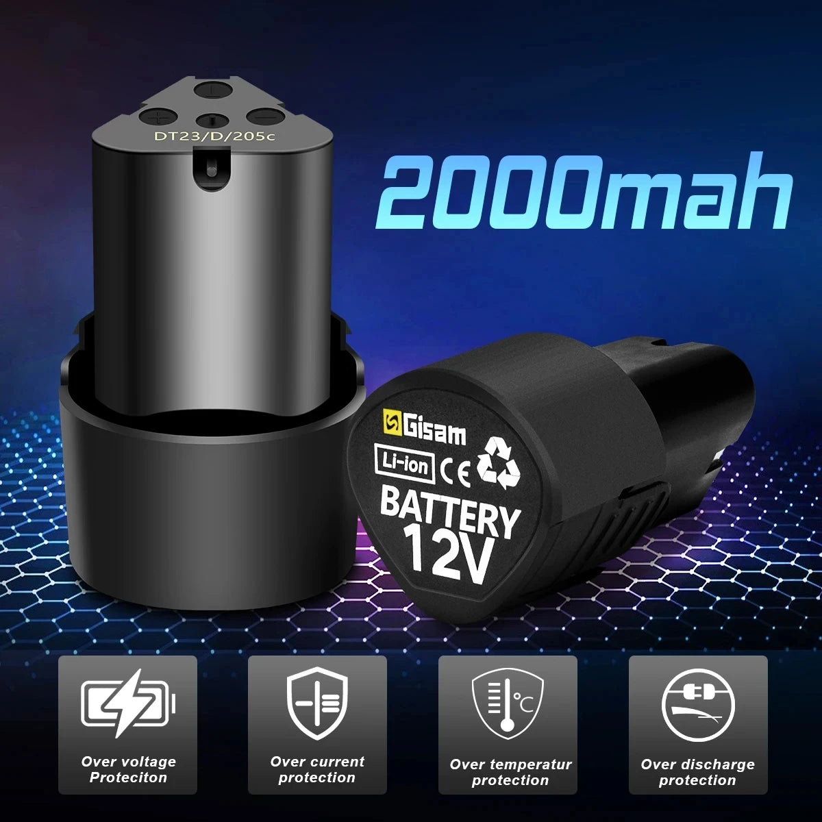 Máy Mài Góc Không Dây 12V Động Cơ Không Chổi Than 2000mAh