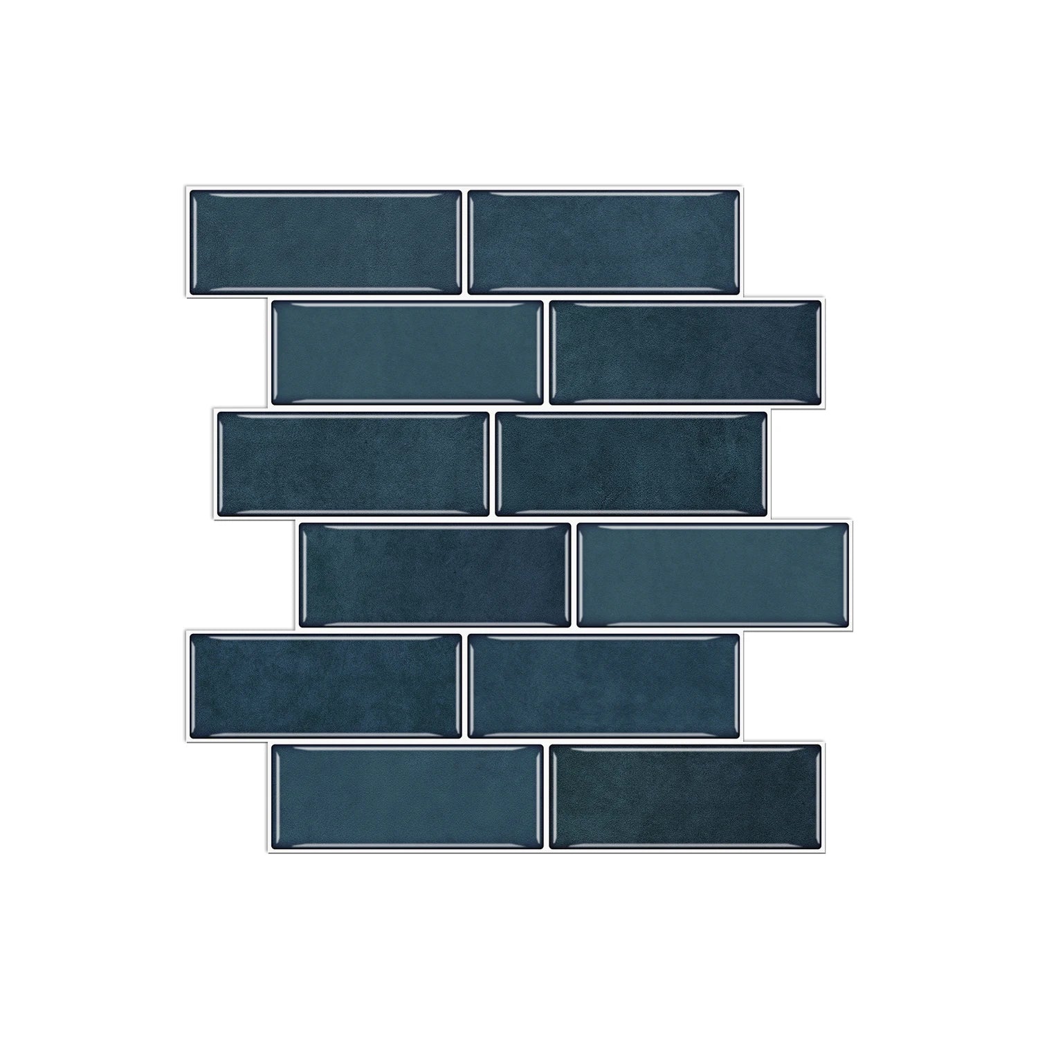 12PCS/Set Green Ceramic Tile Marble Waterproof Self-Adhesive PVC Wall Stickers, Kitchen Backsplash Oil Resistant Home Decoration