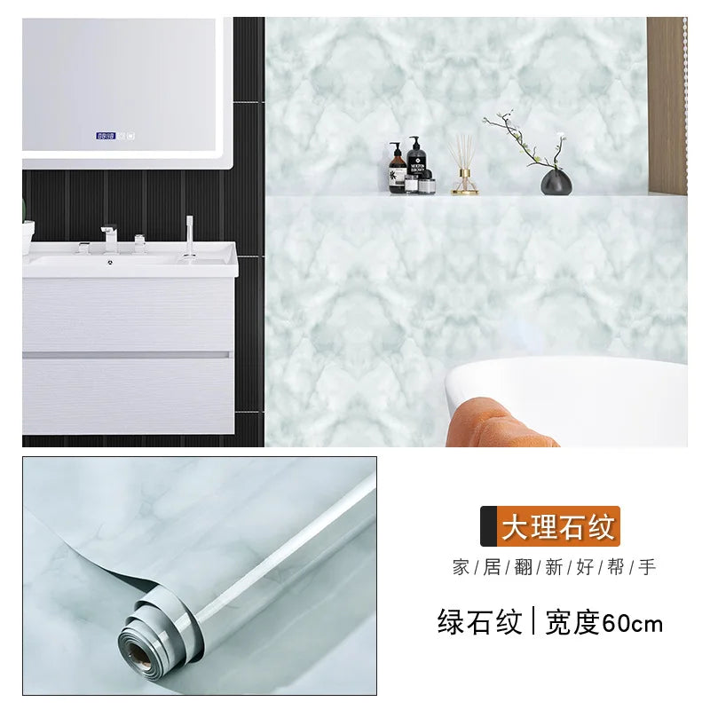 Giay Dan Tuong Marble PVC Dinh 60cm Phong Tam Bep Mat Ban